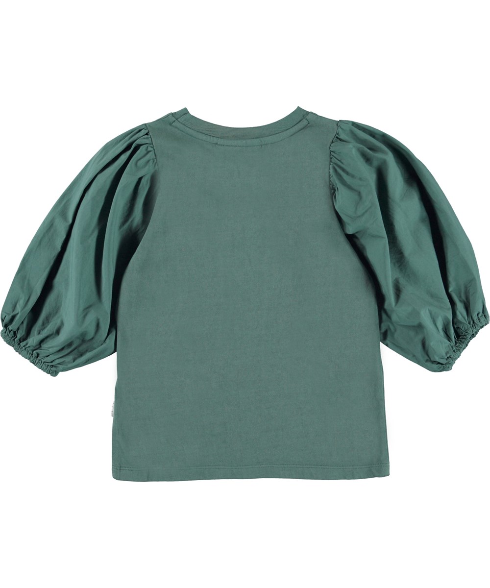 Rica - Winter Forest - Økologisk grøn t-shirt med pufærmer