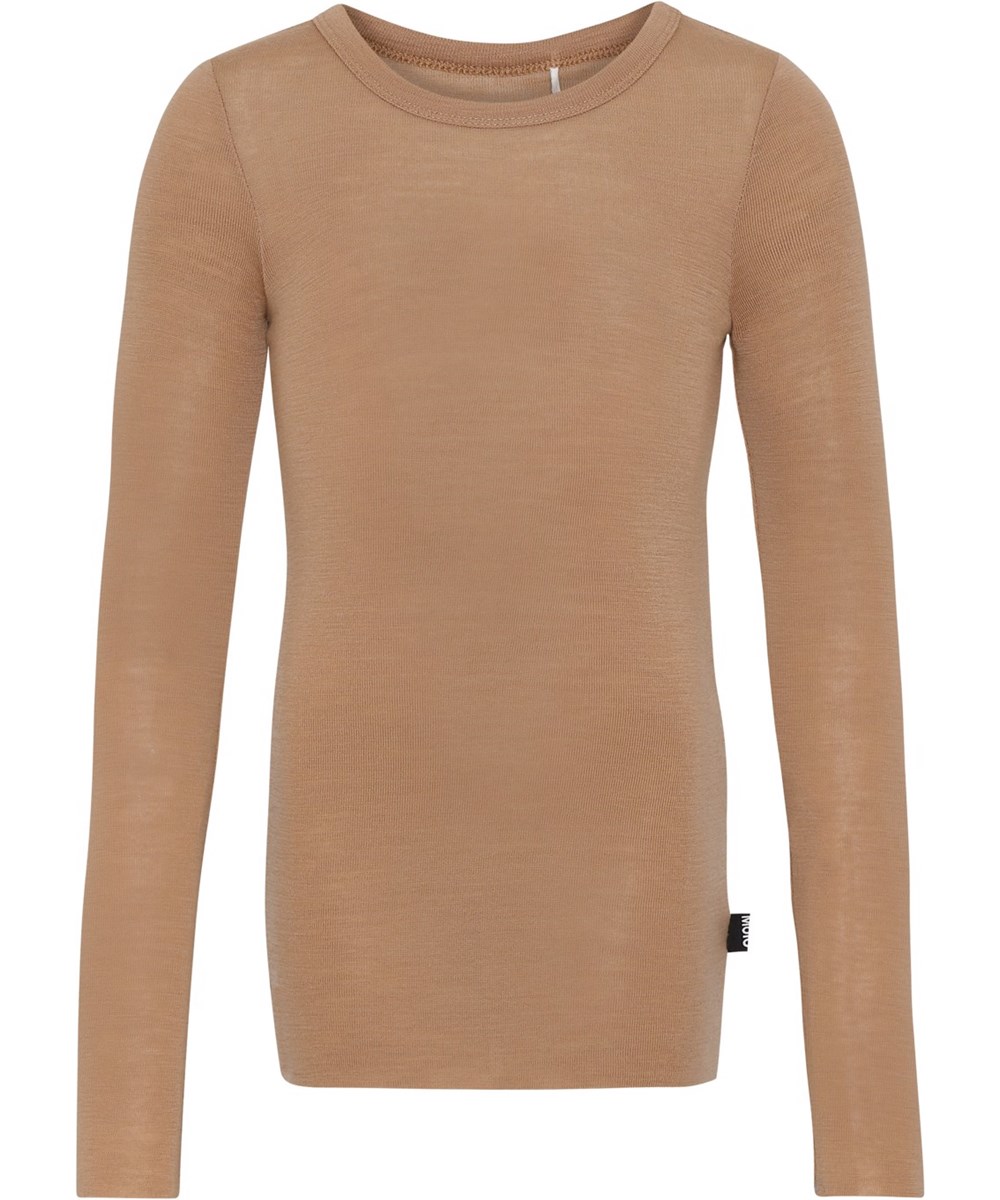 Rihanna Wool - Rose Mist - Uld basic bluse i støvet rosa