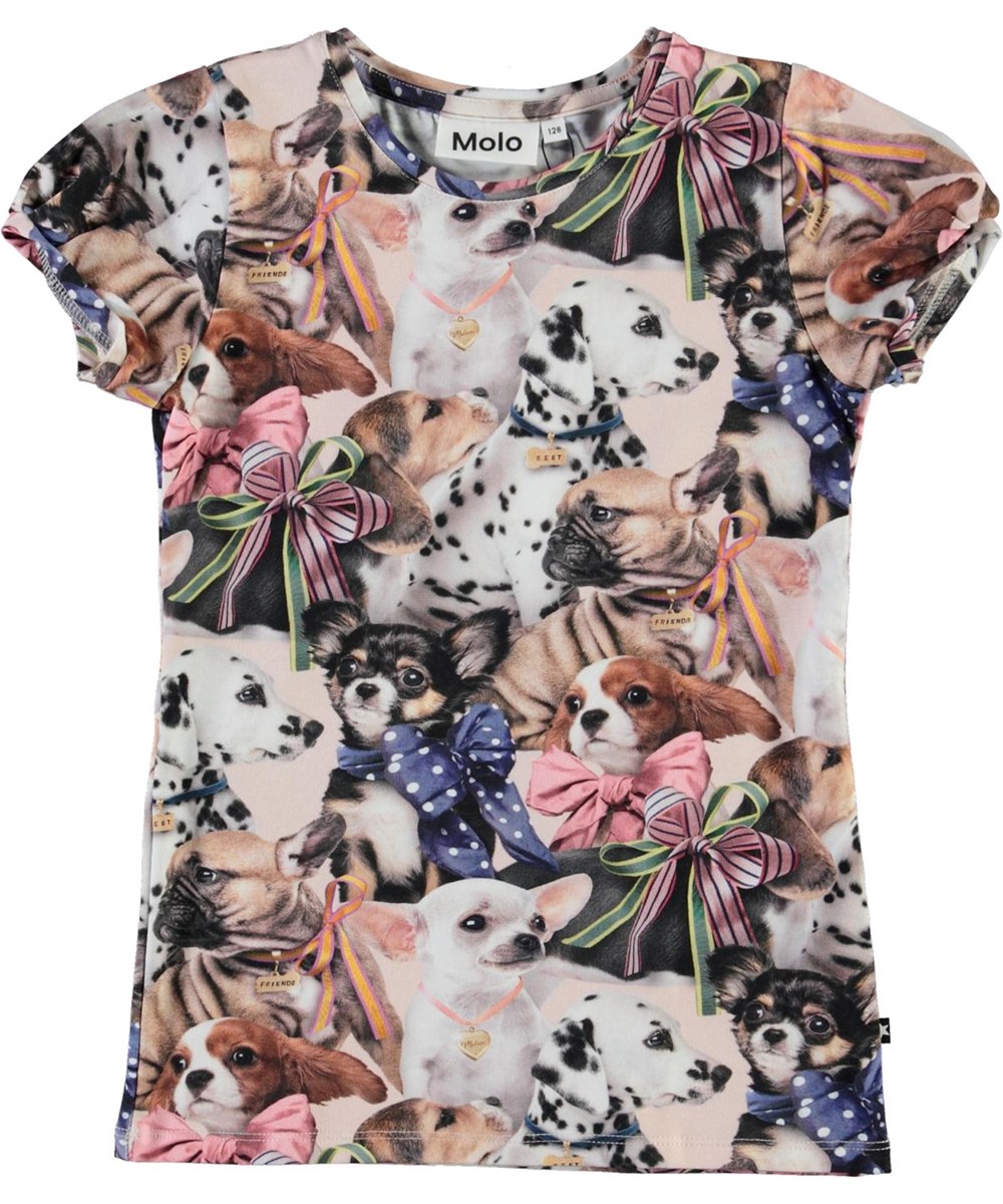 Rimona -  Puppy Love - Økologisk t-shirt med hunde print