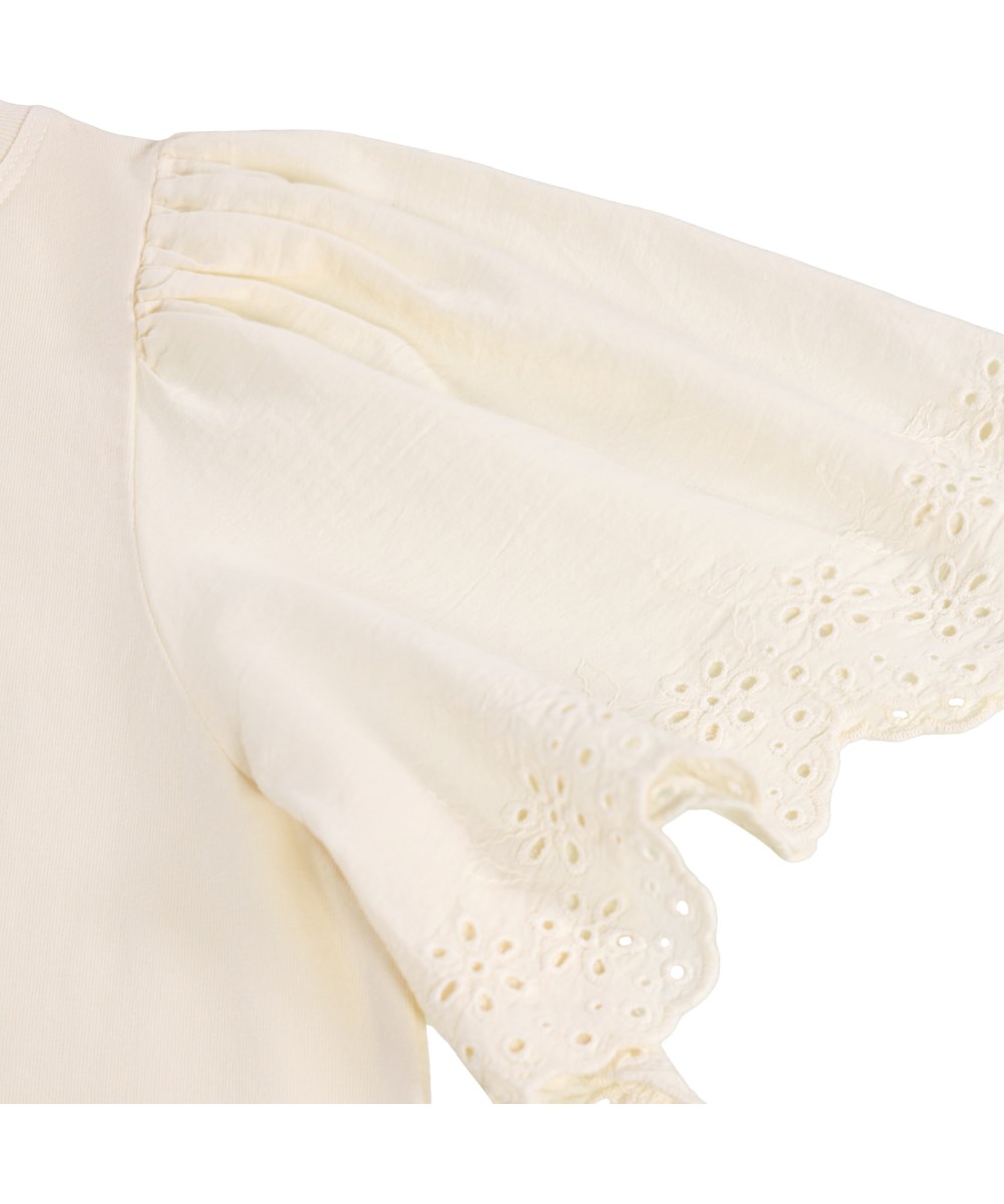 Ritza - Pearled Ivory - Beige t-shirt i økologisk bomuld til børn