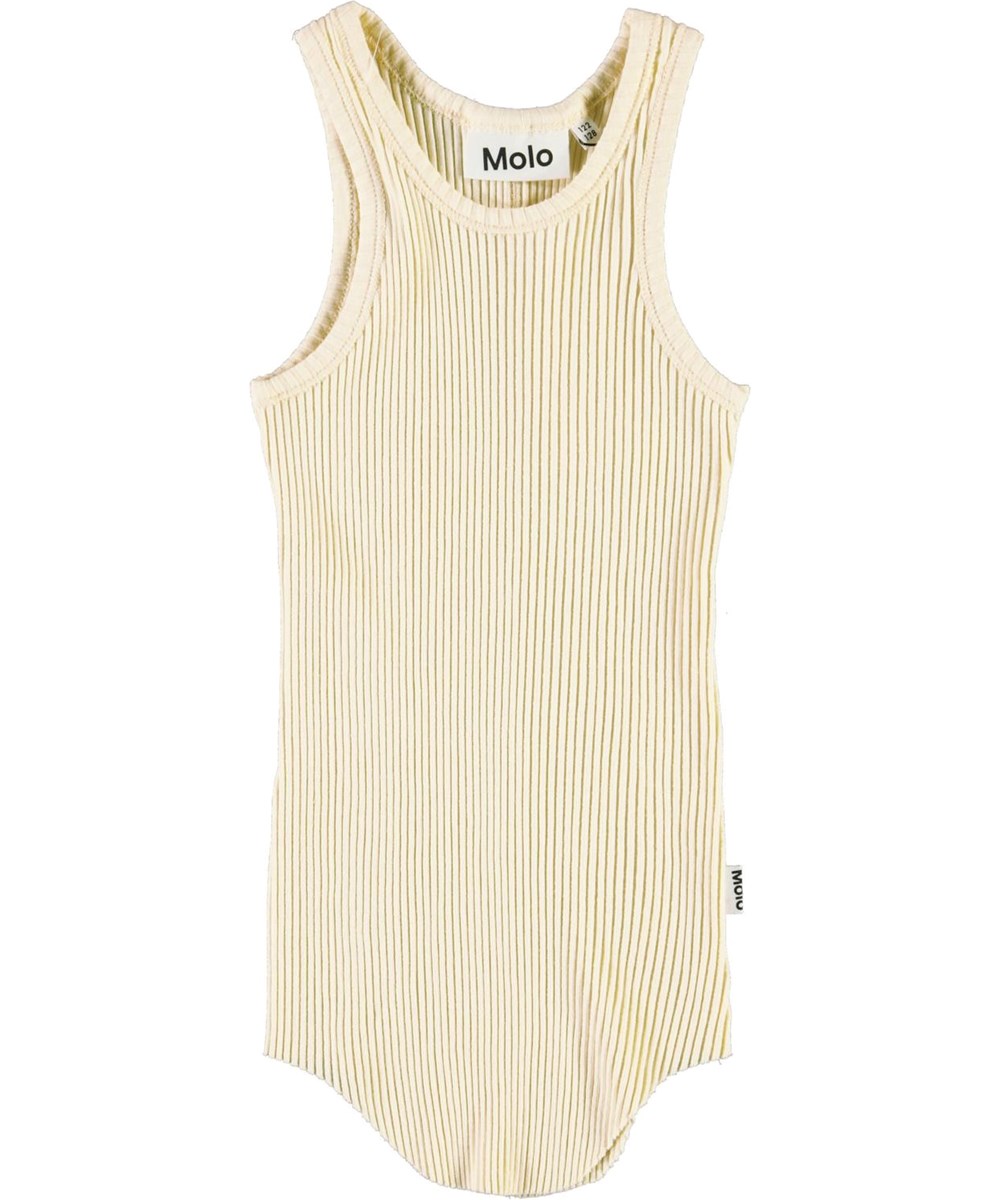 Roberta - Banana Crepe - Økologisk gul rib tanktop