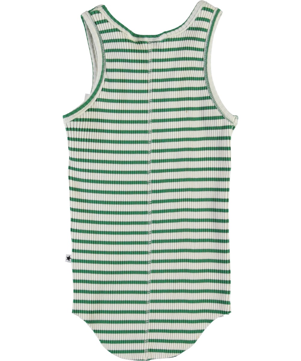 Roberta - Jungle Ivory Stripe - Grøn og hvid stribet tanktop
