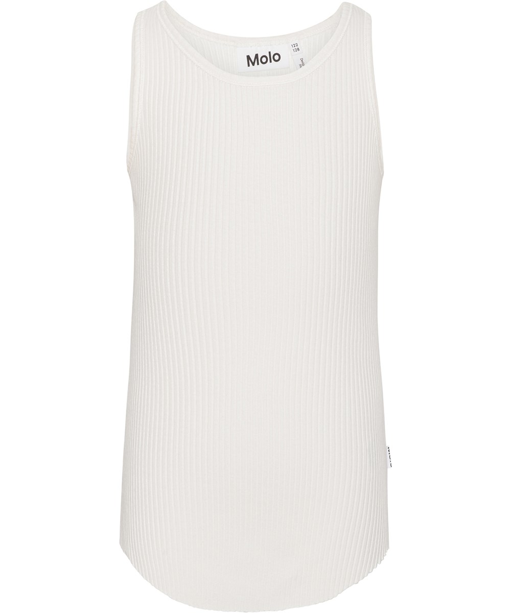 Roberta - Sea Shell - Tanktop i hvid økologisk bomuld