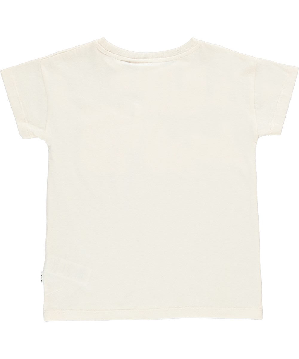Robine - Petals Life - Økologisk hvid t-shirt med lyserødt life