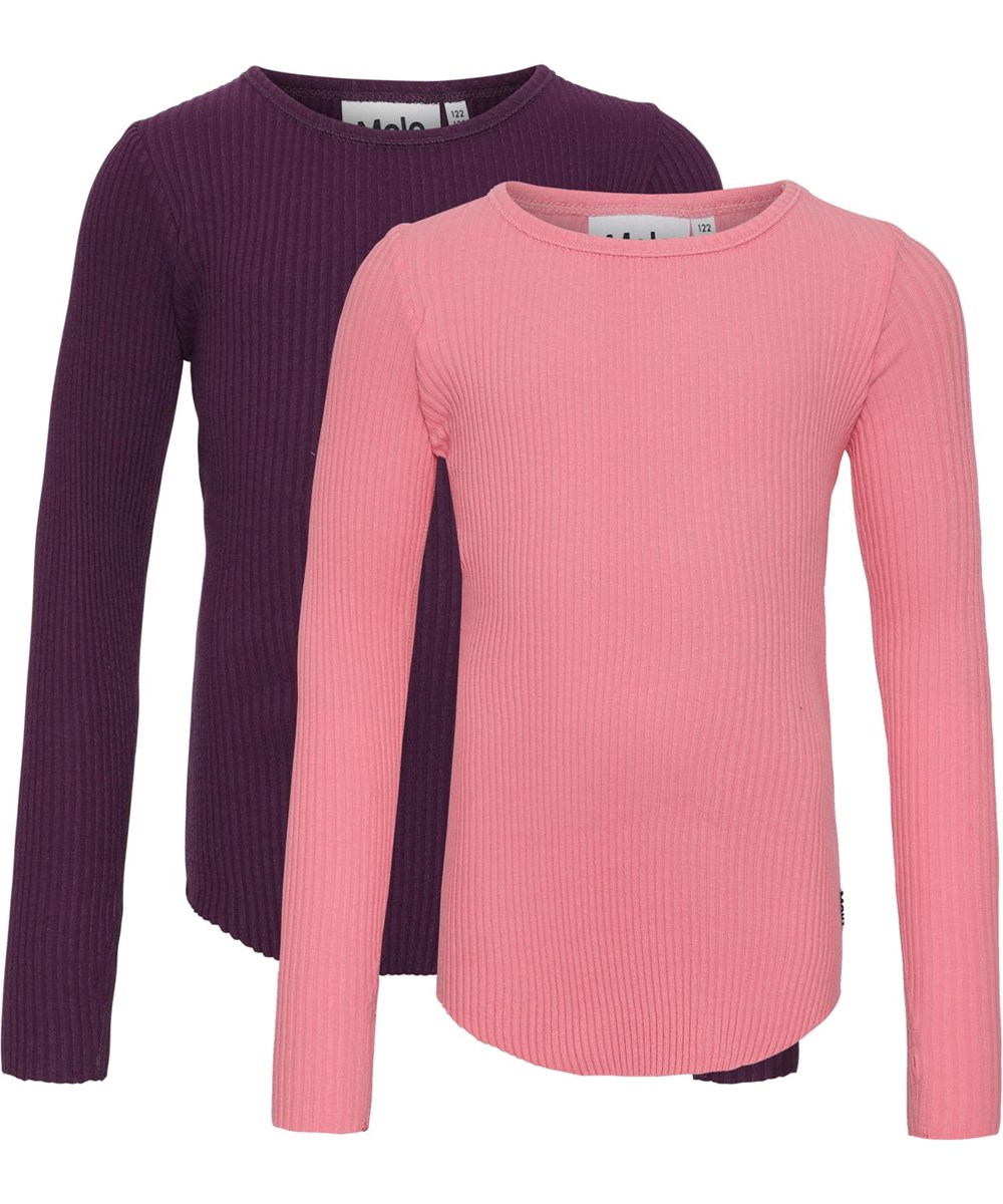 Rochelle 2-Pack - Berry Hyper - Økologisk 2 bluser pink og lilla