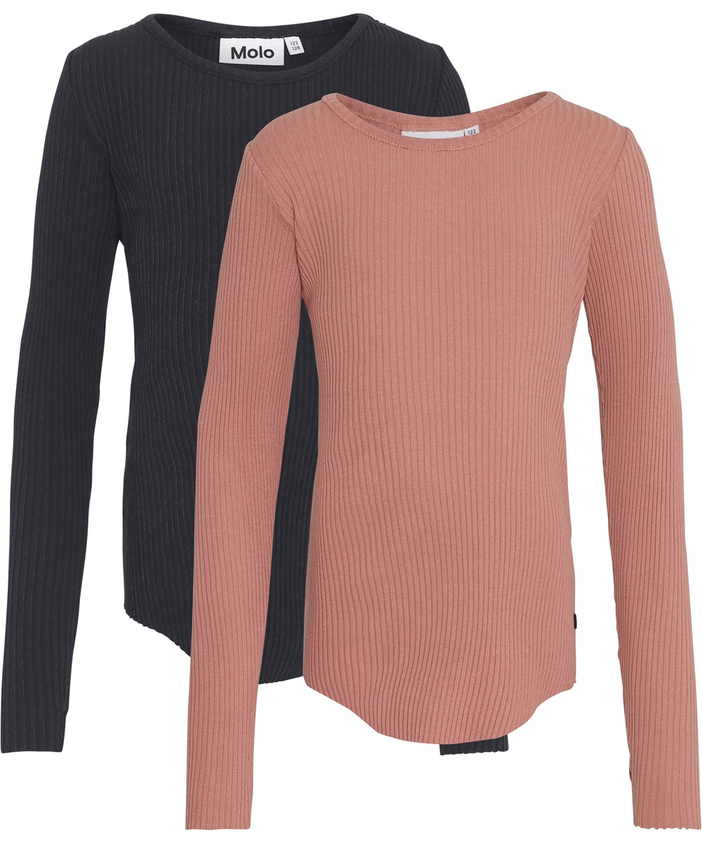 Rochelle 2-Pack - Desert Sand - Økologisk rib bluse 2-pack 