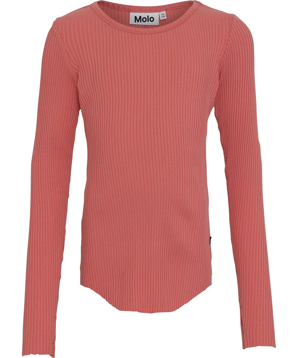 Rochelle - Faded Rose - Økologisk rosa rib bluse