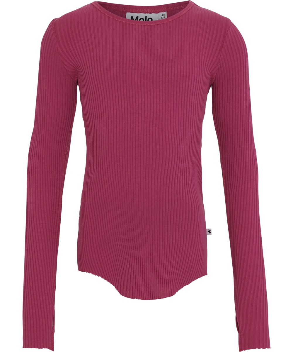 Rochelle - Hibiscus - Økologisk lilla rib bluse