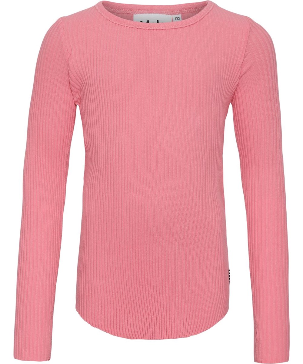 Rochelle - Hyper - Økologisk pink rib bluse
