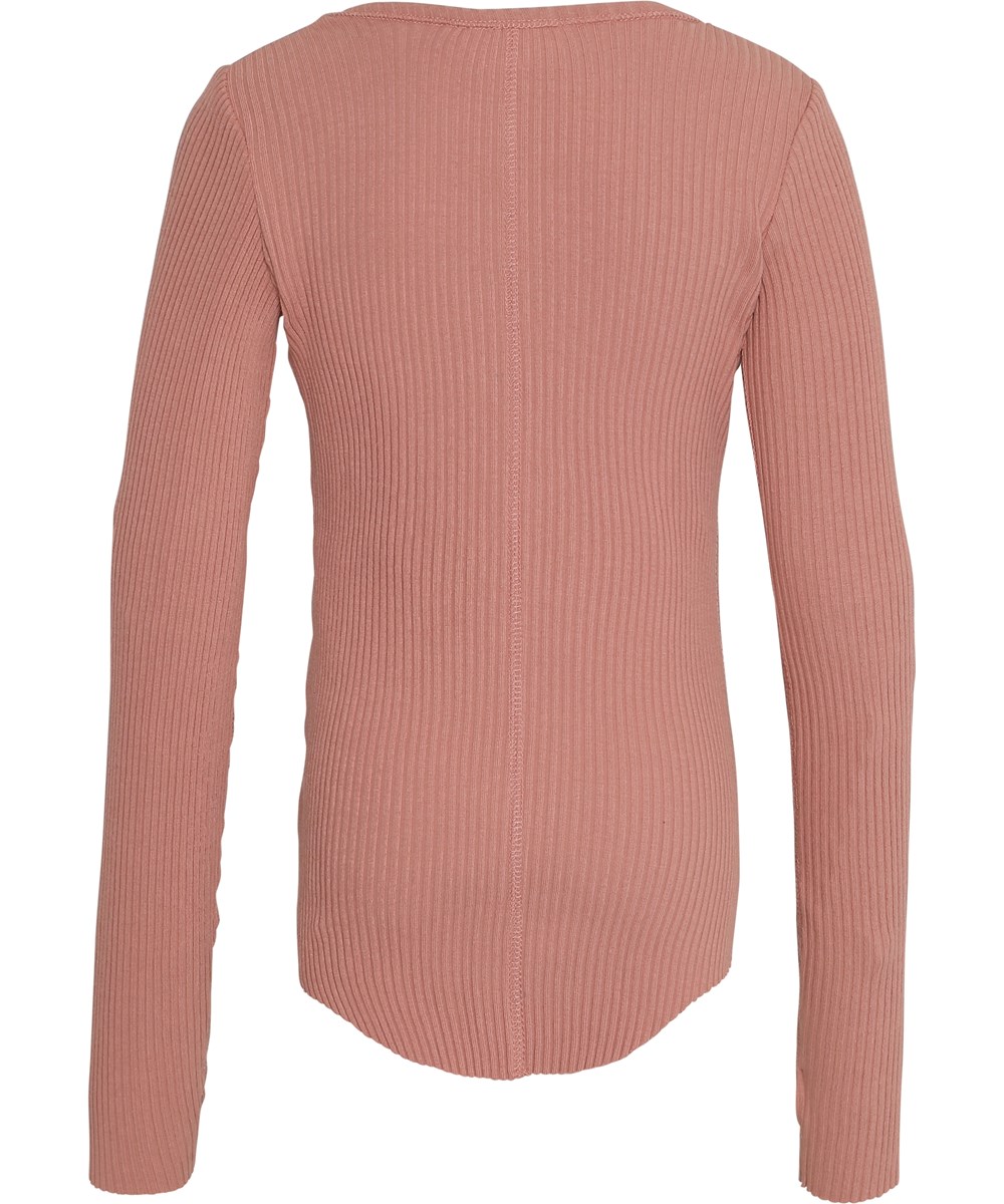 Rochelle - Desert Sand - Økologisk rosa rib bluse