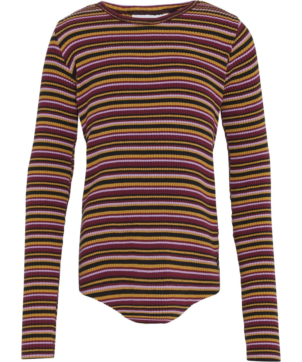 Rochelle - Multi Jersey - Økologisk multifarvet stribet rib bluse