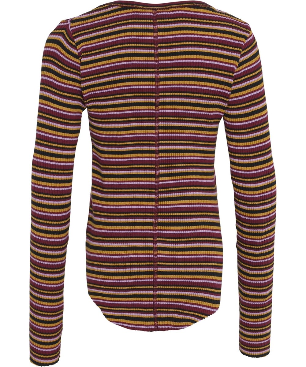 Rochelle - Multi Jersey - Økologisk multifarvet stribet rib bluse