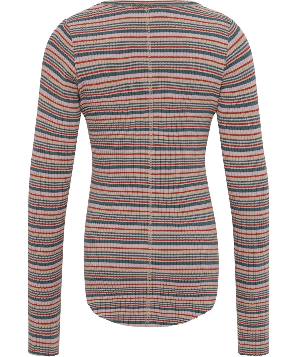Rochelle - Multistripe - Økologisk rib bluse med striber