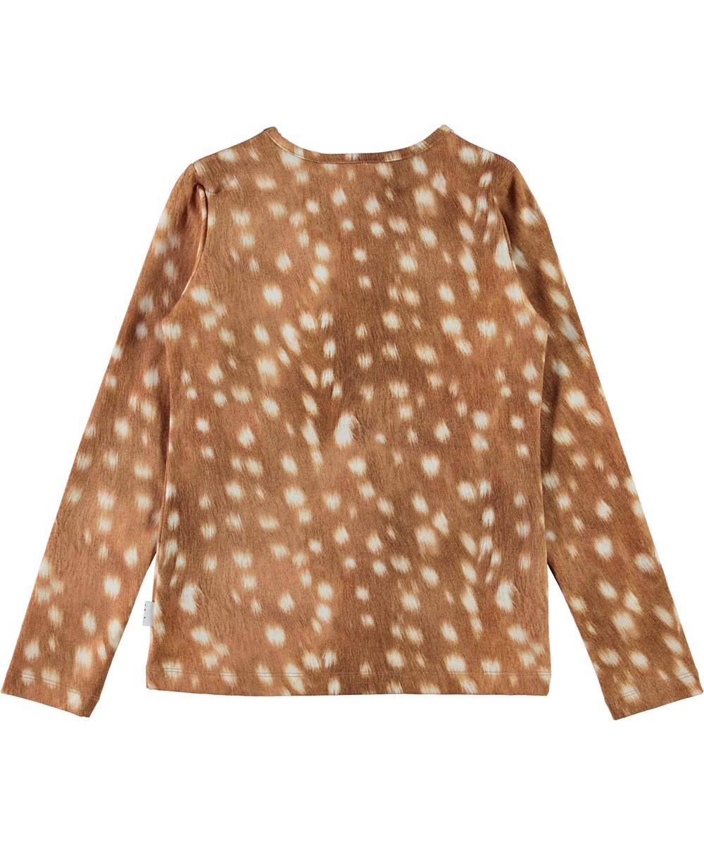 Rose - Baby Fawns - Økologisk brun bluse med hvide pletter