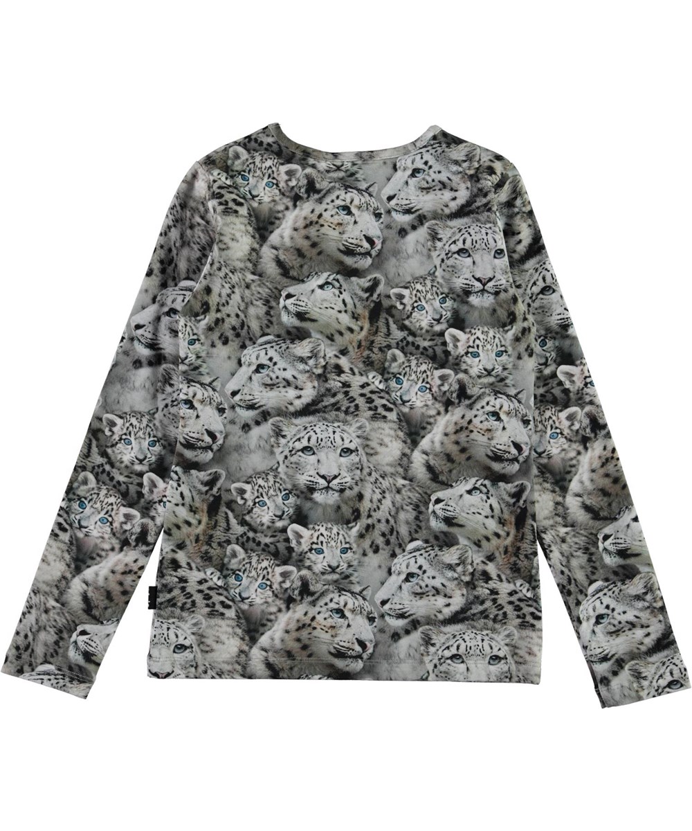 Rose - Winter Leopards - Økologisk bluse med sneleopard print
