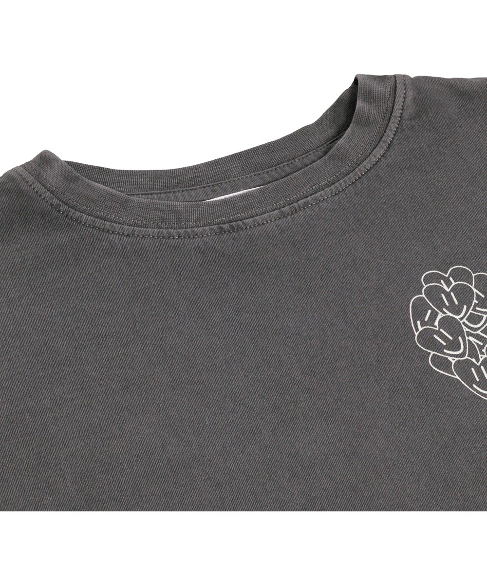 Runi - Raven - Grå crop t-shirt  i økologisk bomuld til børn