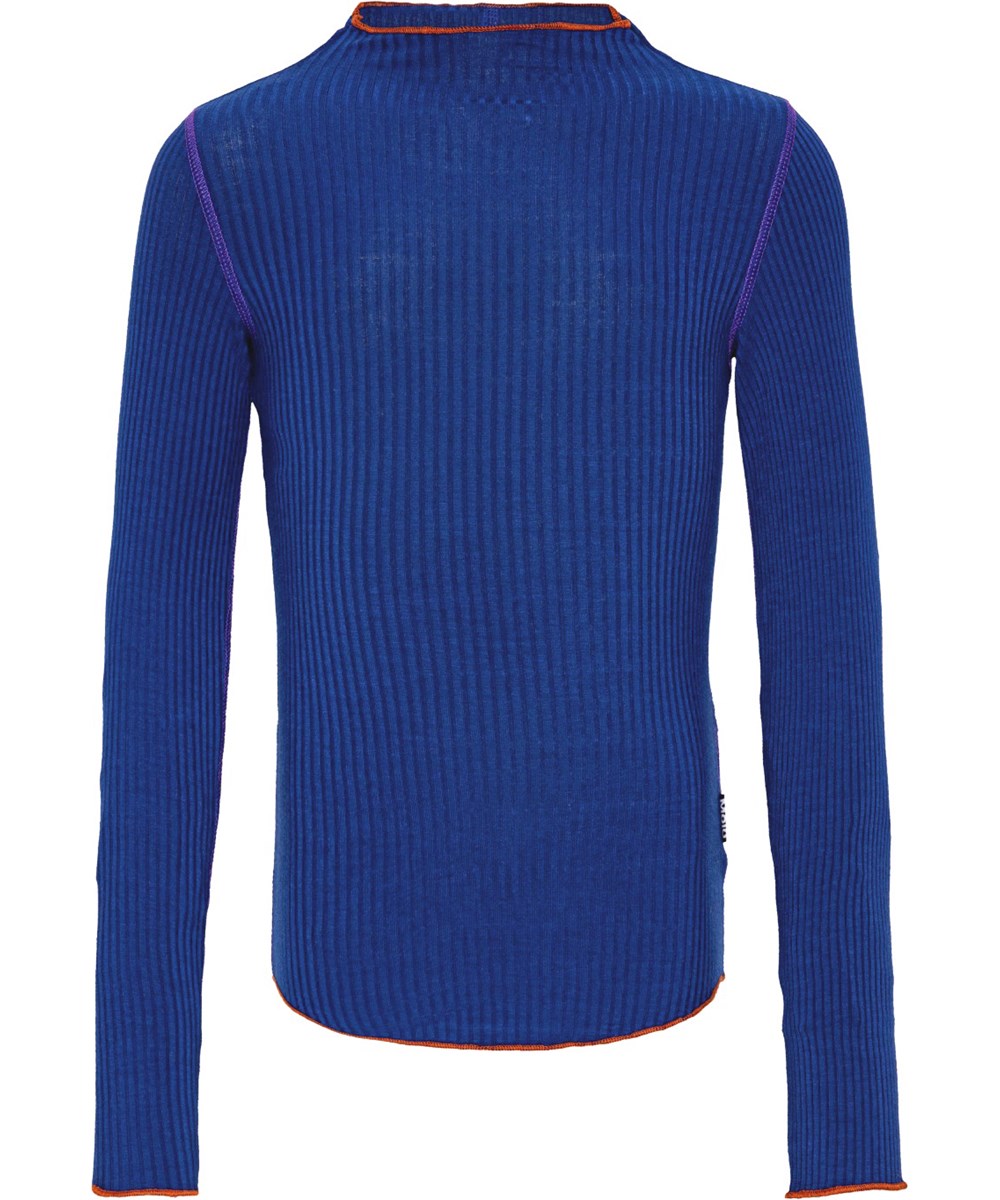 Ruya - Vibrant Blue - Sort langærmet bluse i blød viskose