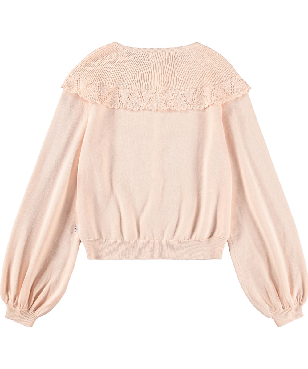 Gemeni - Cloud Pink - Lyserød strik cardigan i økologisk bomuld til børn