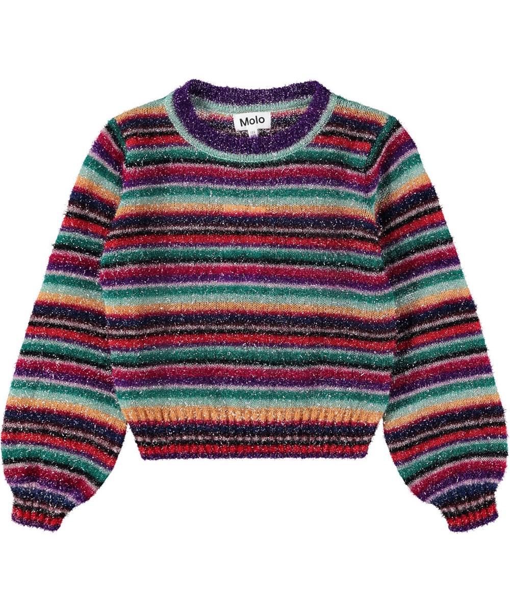 Germina - Jewellery Stripe - Multifarvet og fluffy strik til børn.