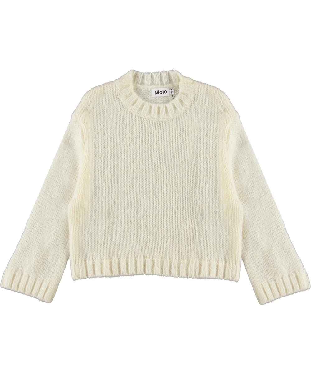 Gertina - Marzipan - Lysegul uld strikbluse