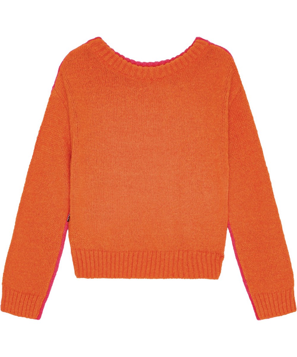 Giada - Shocking Fiery - Pink og orange vendbar sweater i en blød alpaca uld blandning