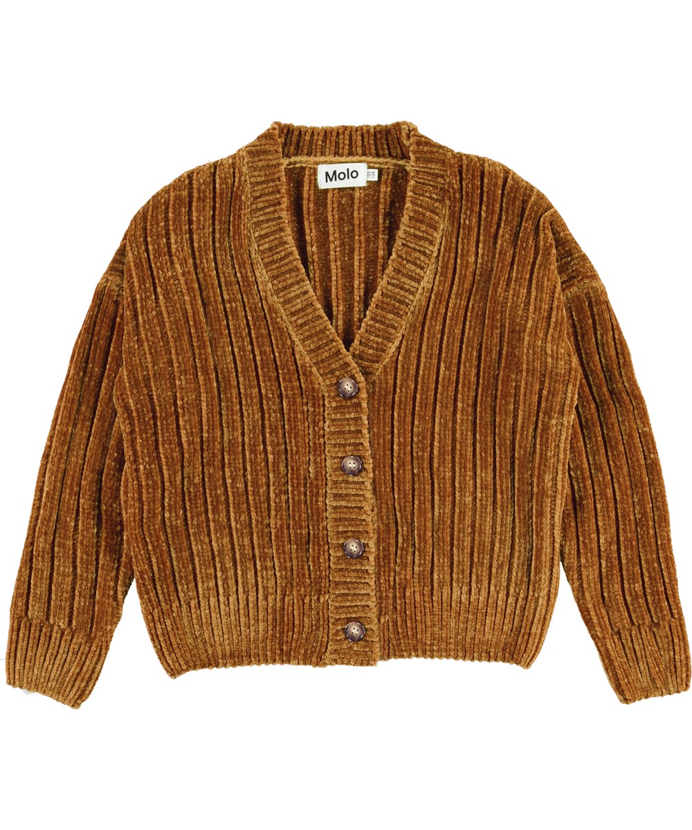 Gianna - Autumn Leaf - Mørk rosa chenille strik cardigan