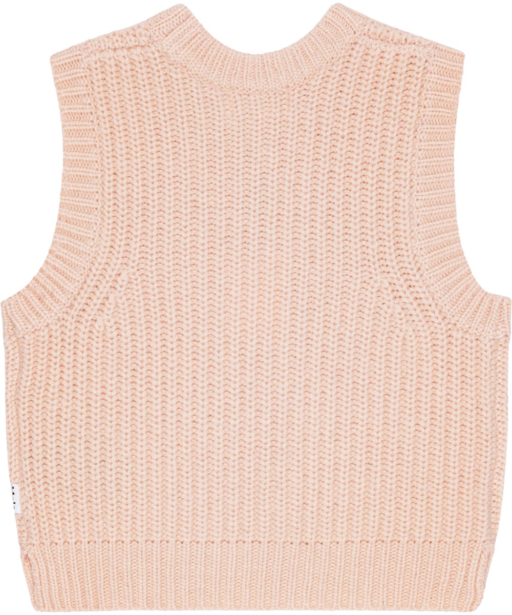 Gilberte - Petal Blush - Pudderfarvet strikvest i en blød uld/akryl blandning