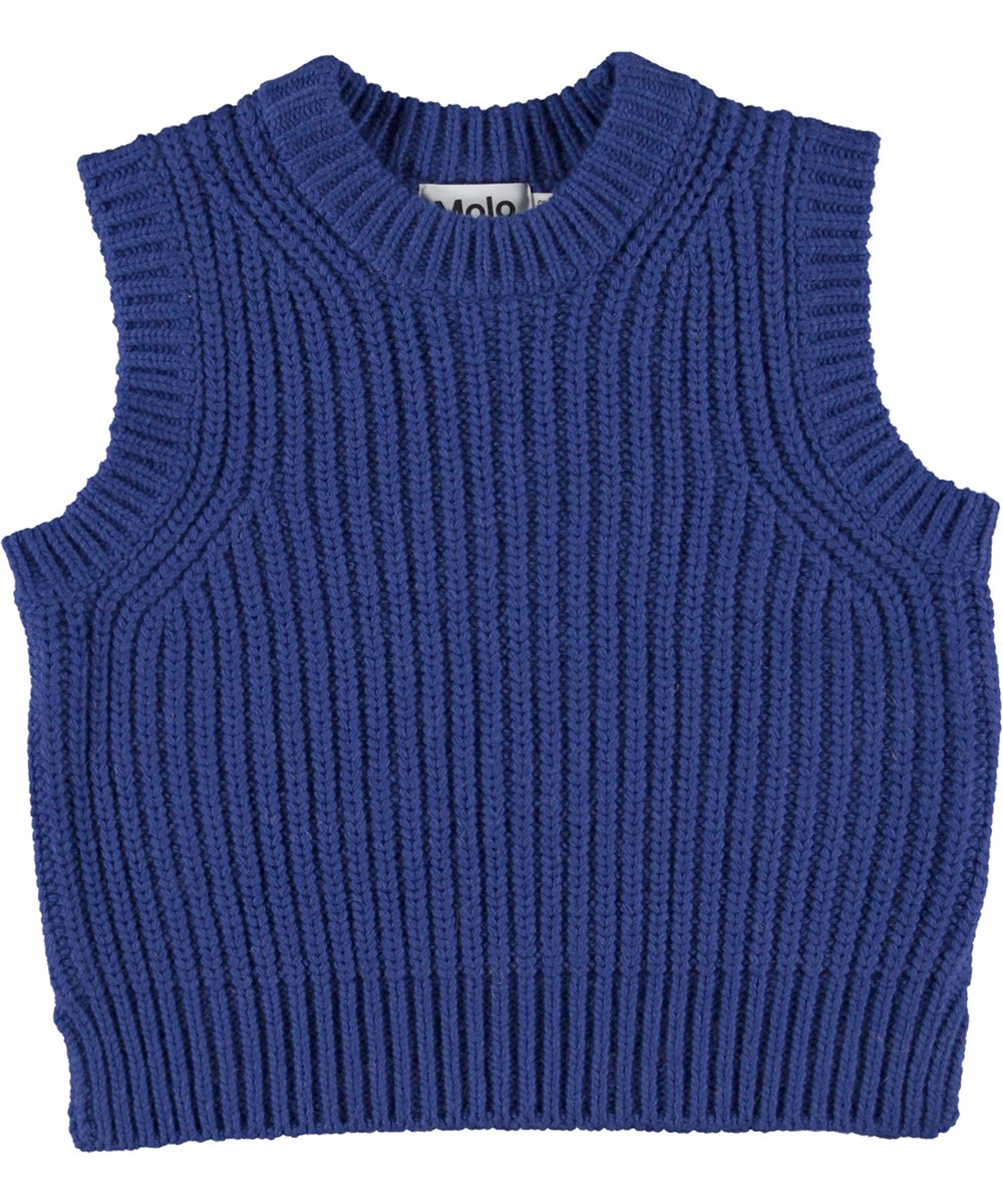 Gilberte - Twillight Blue - Mørkeblå chunky strikvest