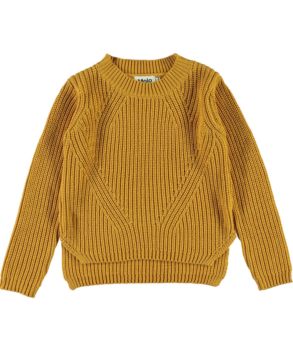 Gillis - Autumn Leaf - Gylden bomulds strik bluse