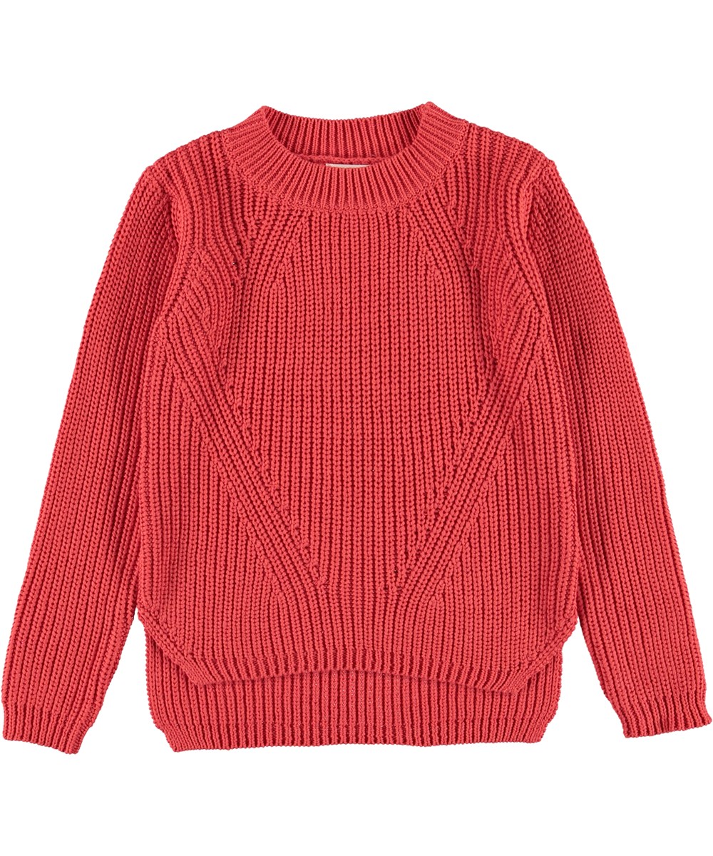 Gillis - Baked Apple - rød bomulds strikbluse