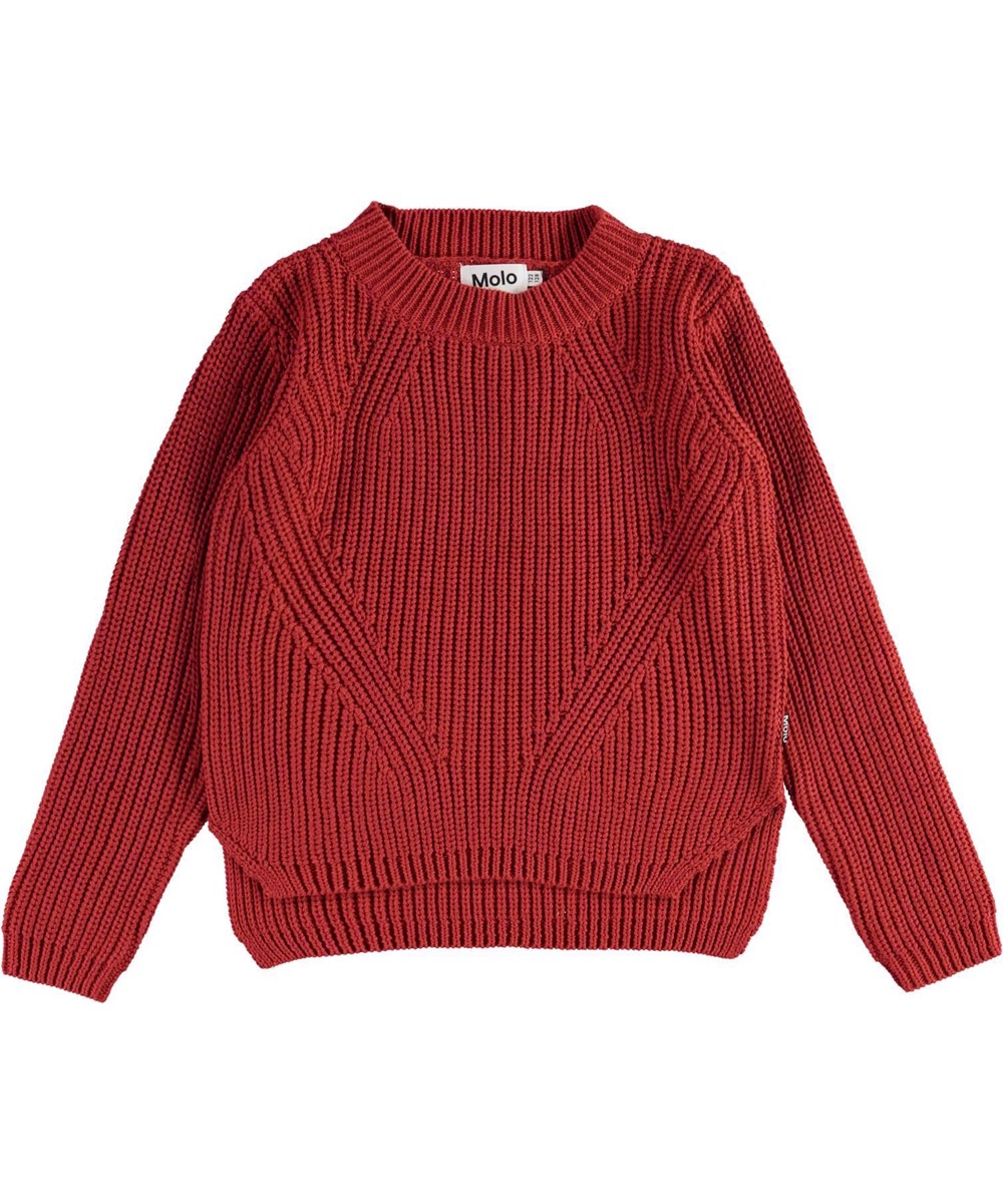 Gillis - Dried Chili - Økologisk mørkerød bomulds strik