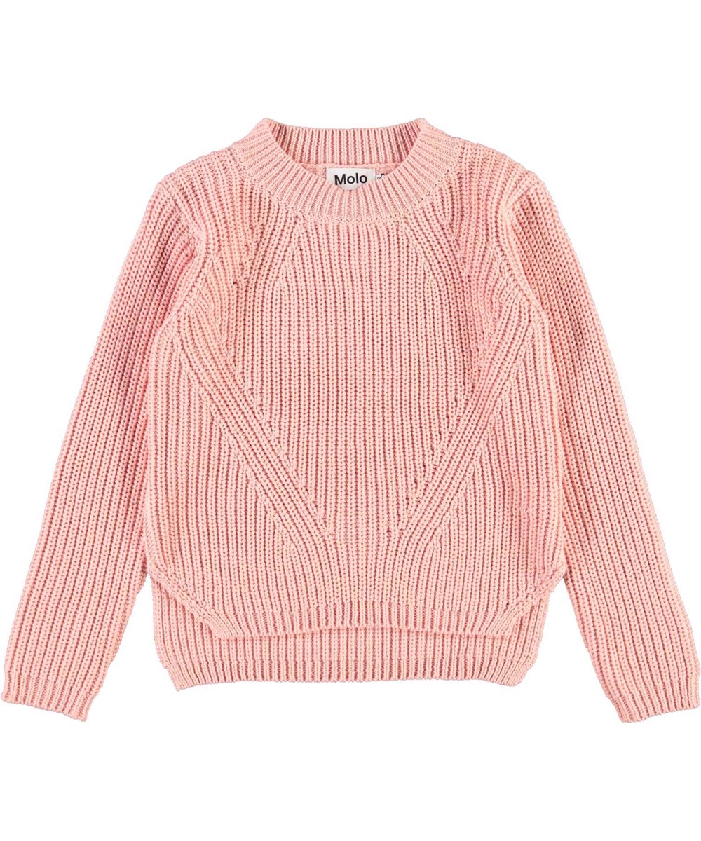 Gillis - Powder - Økologisk rosa bomulds strik