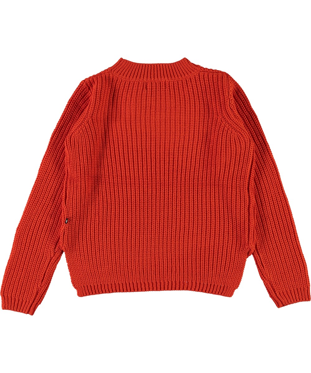 Gillis - Rising Sun - Orange rød bomulds strik bluse