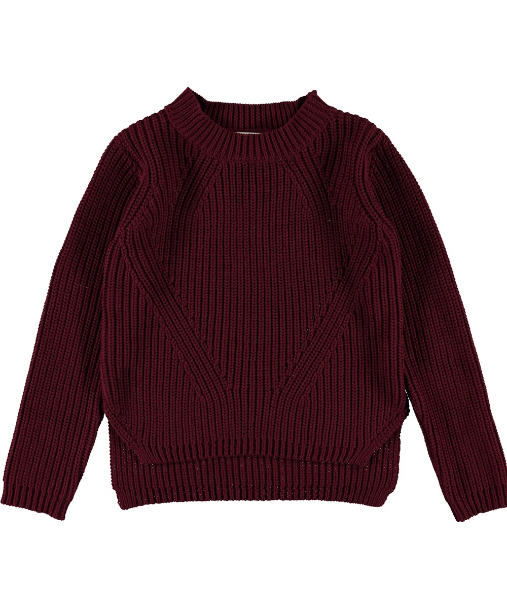 Gillis - Sumak - Mørkerød strik bluse