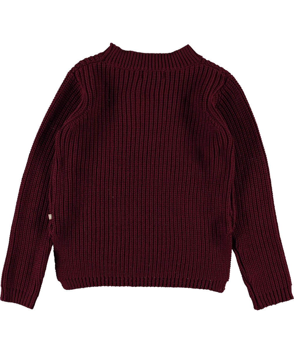 Gillis - Sumak - Mørkerød strik bluse