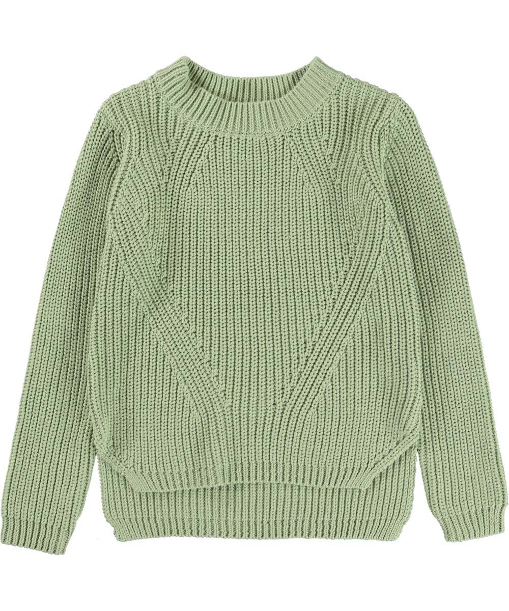 Gillis - Vintage Green - grøn bomulds strikbluse