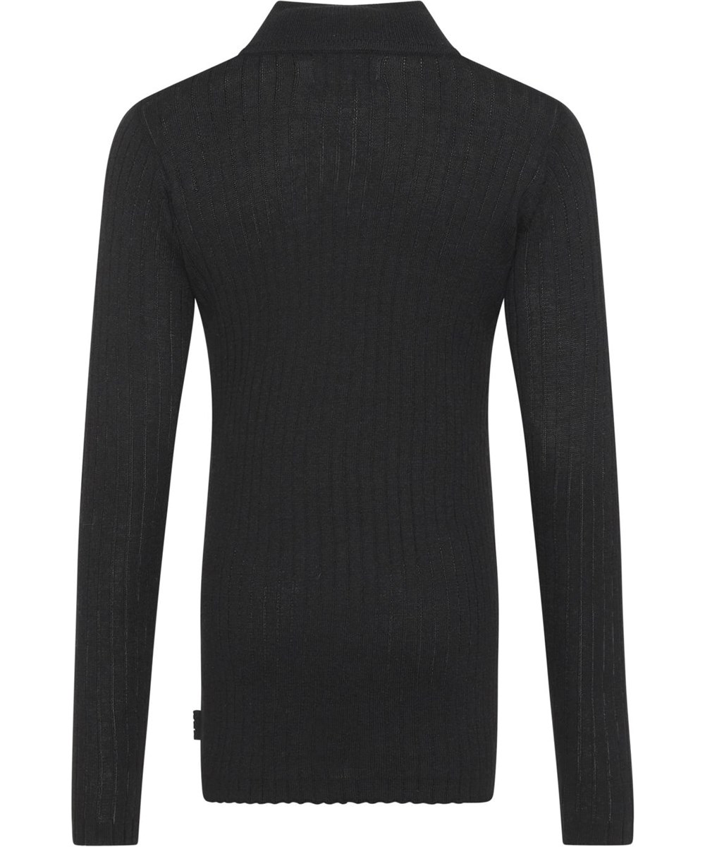 Gitte - Black - Cashmere sort strik 