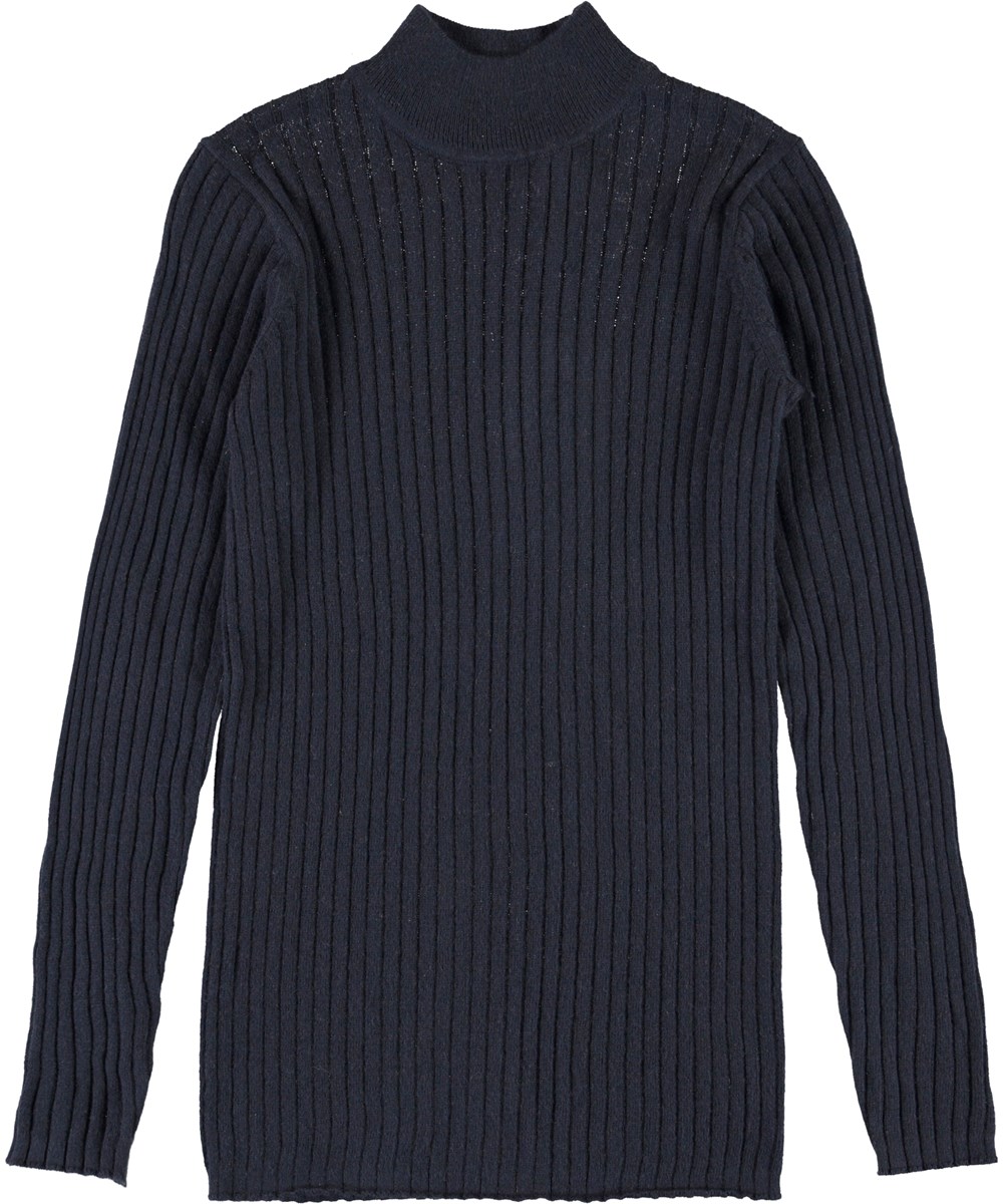 Gitte - Dark Navy - Mørkeblå tynd strik