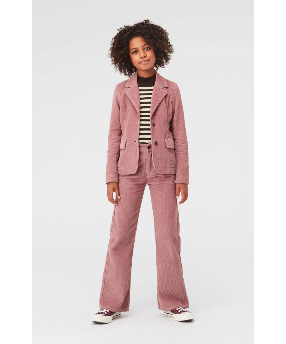 Gitte - Marzipanbrownstripe - Cashmere sort og hvid stribet strik 