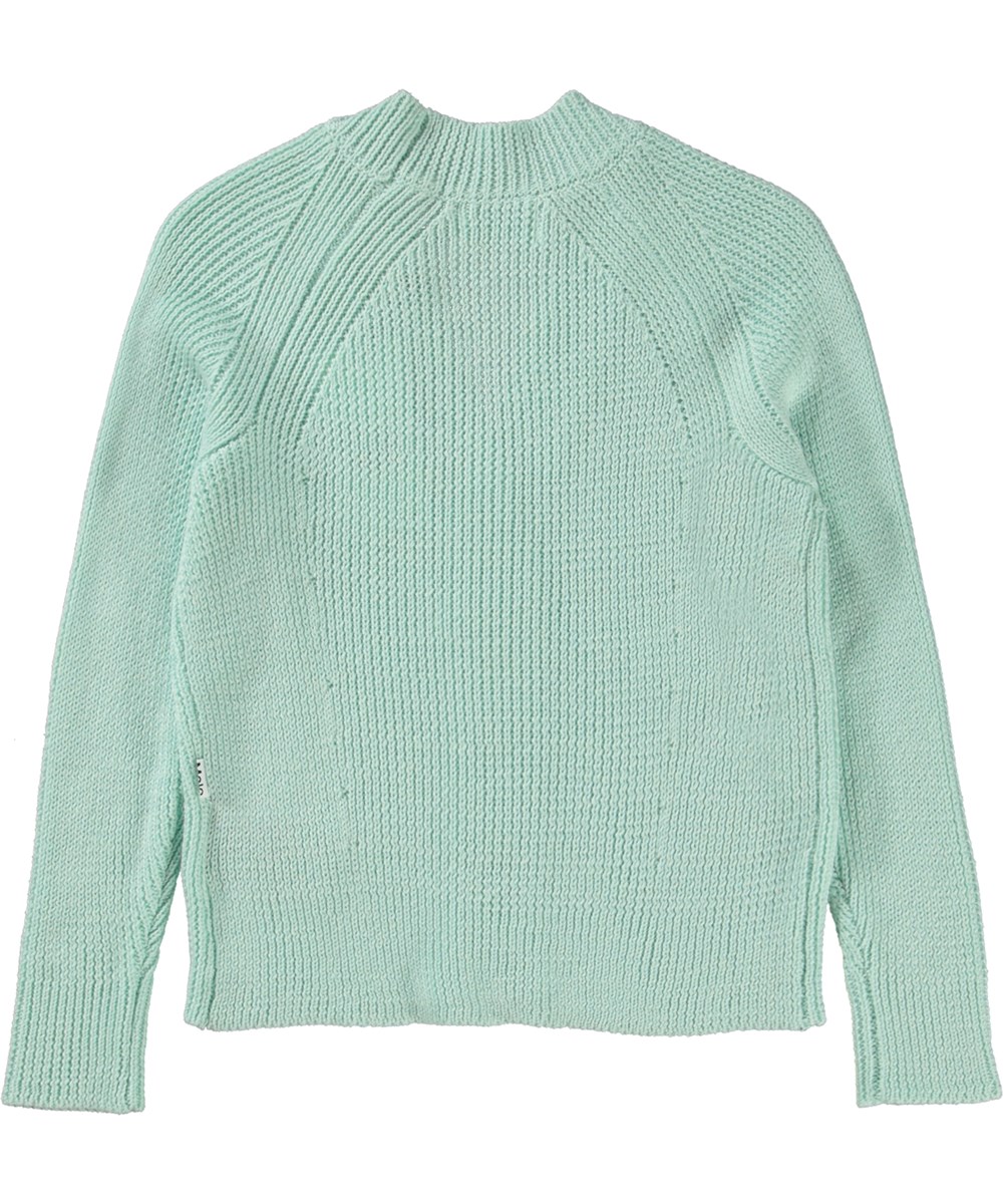 Glenys - Pool Blue - Grøn strikcardigan