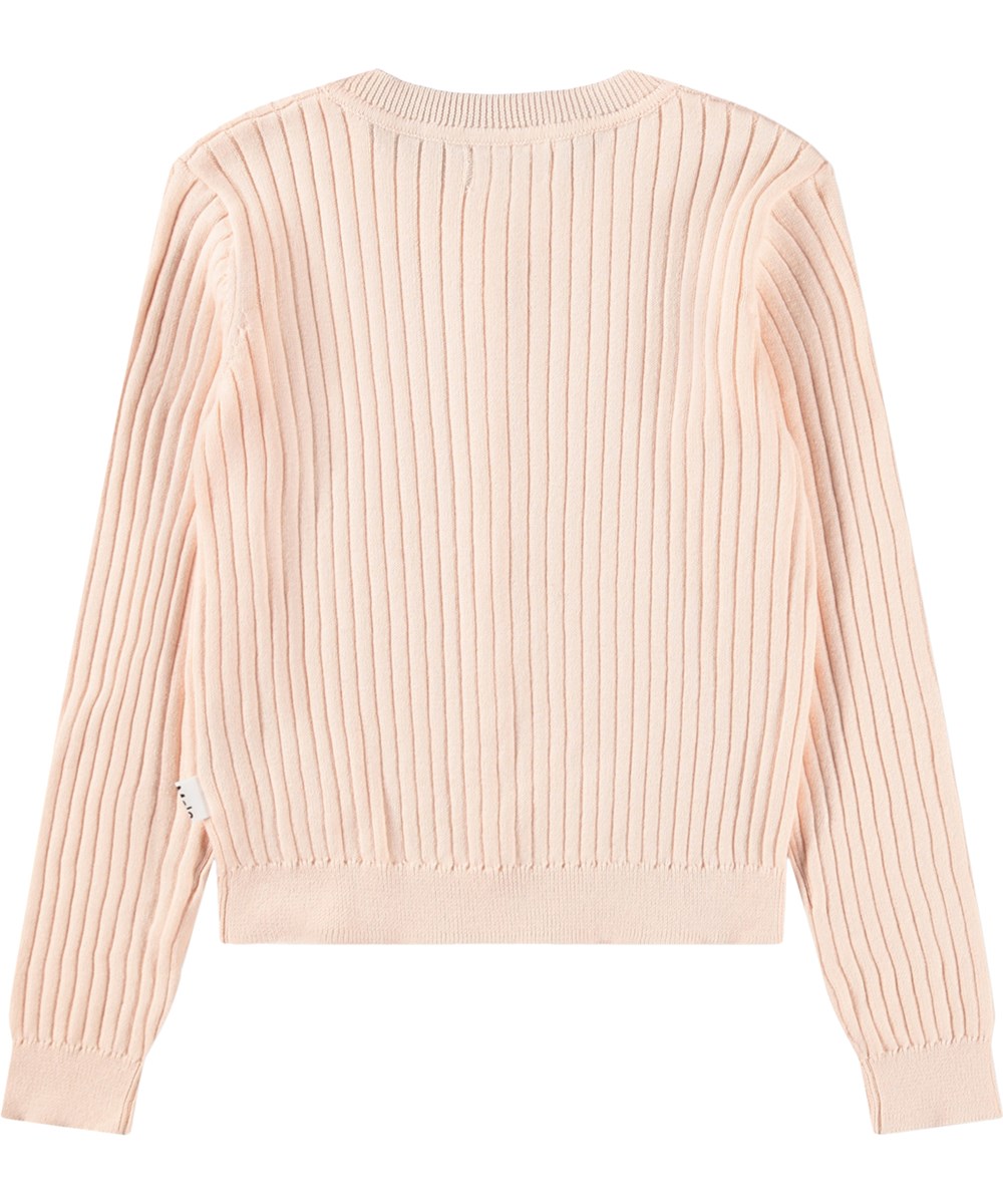 Gloria - Cloud Pink - Lyserød strikcardigan i økologisk bomuld til børn