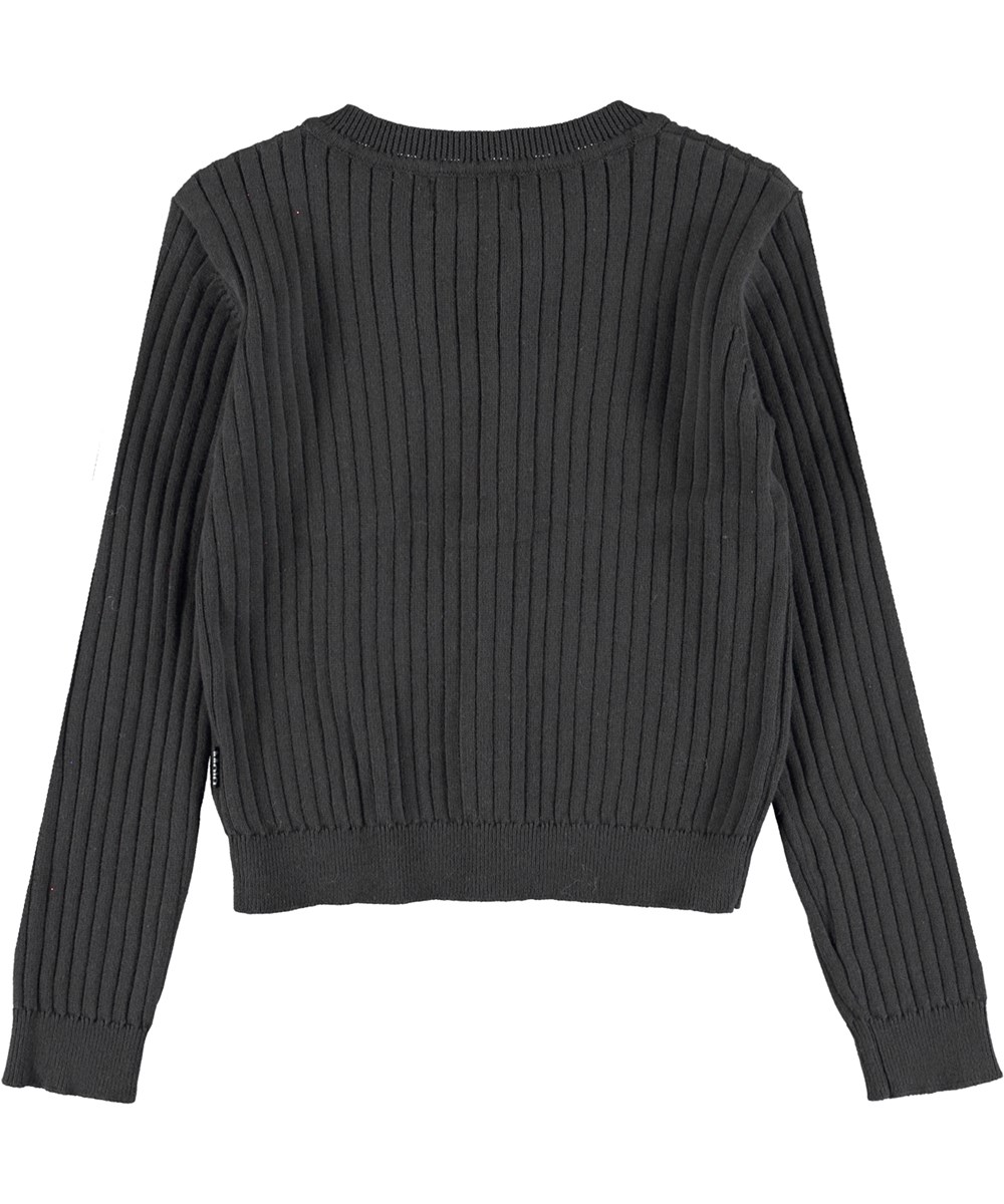 Gloria - Space Grey - grå økologisk strik cardigan