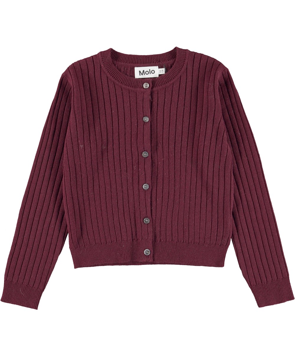 Gloria - Velvety - mørkerød strik cardigan