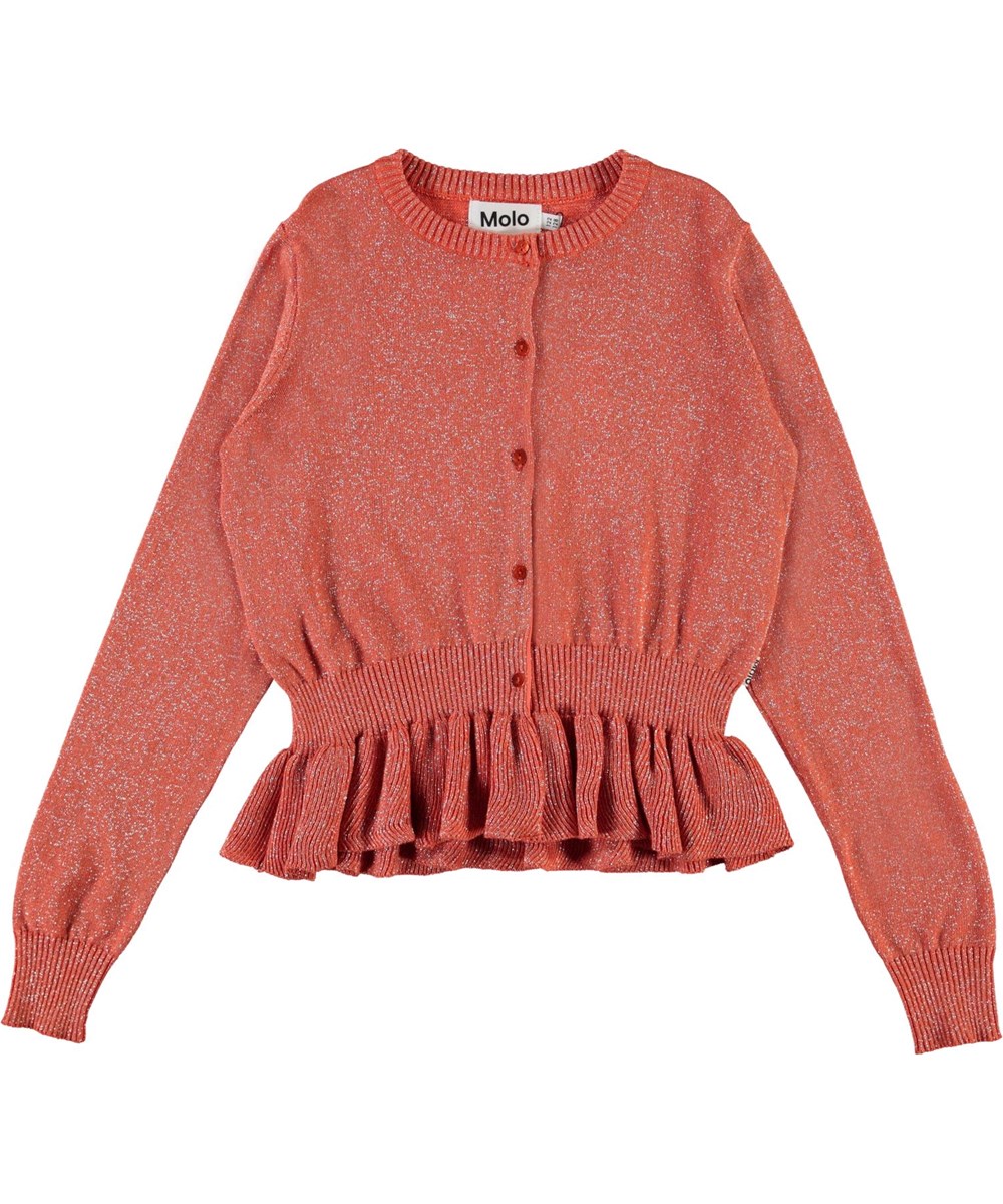 Grit - Poppy - Rød glimmer cardigan