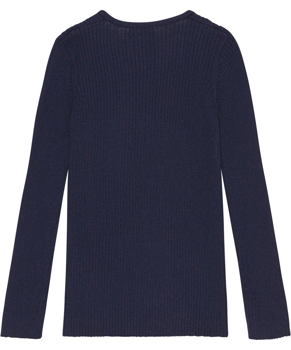 Gwyn - Navy Sky - Mørkeblå slå-om bluse