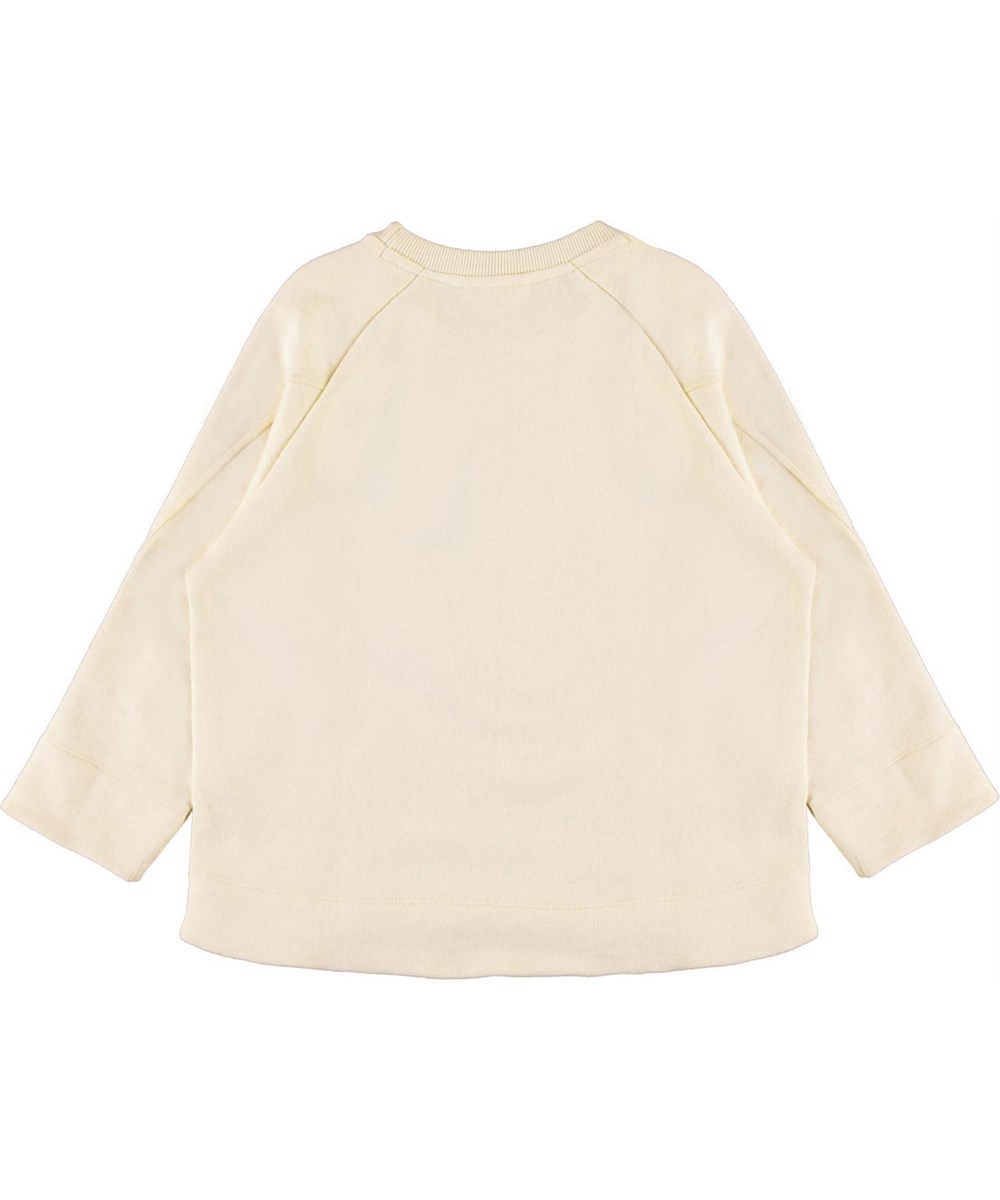 Maggie - Banana Crepe - Lysegul sweatshirt med smiley