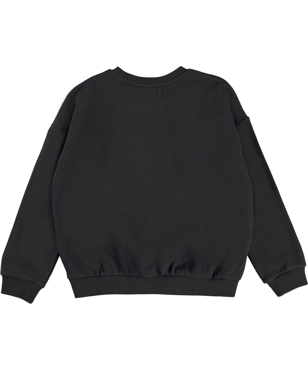 Maja - Stay Wild - Sort sweatshirt med broderet hest og stay wild