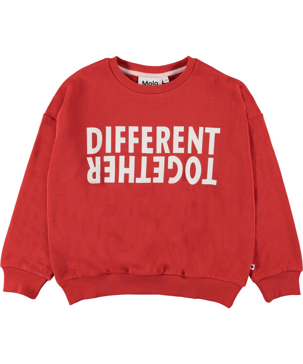 Maja - Vermilion Red - Rød sweatshirt med tekst.