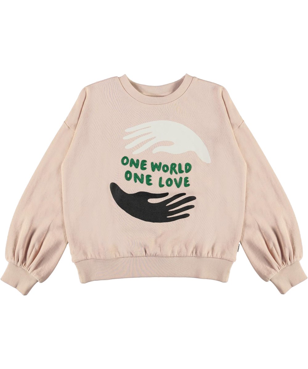 Malena - Petal Blush - Økologisk rosa sweatshirt one love