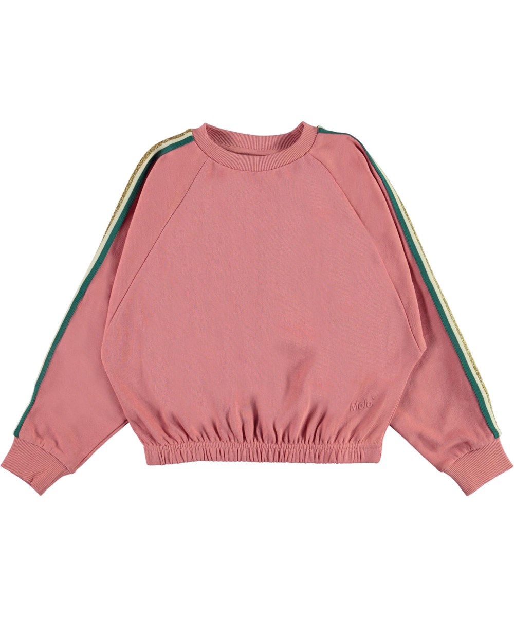 Malinda - Vintage Rose - Økologisk lyserød bluse med stribet bånd